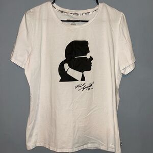 Karl Lagerfeld White Tee with Black Logo